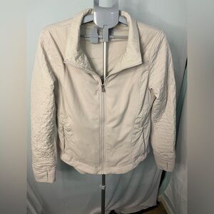 Athleta‎ cold front hybrid Cream Quilted Jacket | size XL